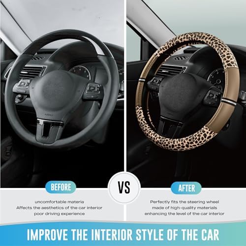 Road Comforts Leopard Steering Wheel Cover - Image 3