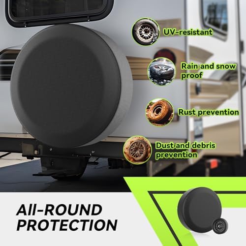 RVMATE RV Spare Tire Cover, Fits 28" Diameter Tire - Image 2