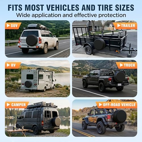 Moonet PVC Leather Spare Tire Wheel Cover Universal fit - Image 3