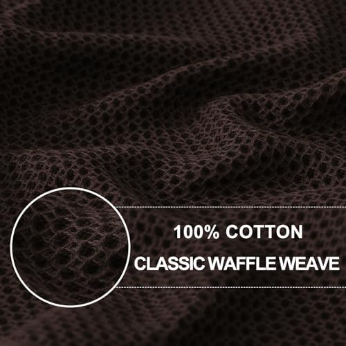 Homaxy 100% Cotton Waffle Weave Kitchen Dish Towels 6-Pack, Dark Brown - Image 2