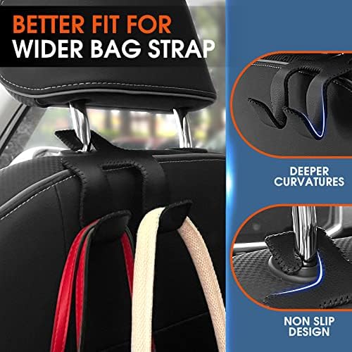 Car Headrest Hooks for Purses and Bags, Upgraded 2 in 1 Cars Back Seat Head - Image 4