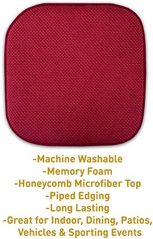 Sweet Home Collection Cushion Memory Foam Chair Pads Honeycomb Nonslip Back - Image 3