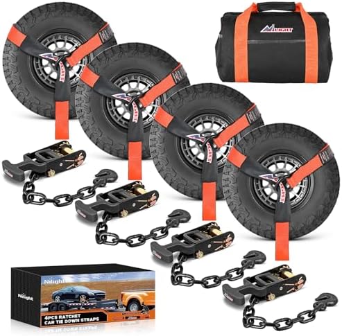 Nilight 2" x 96" Lasso Style Car Tie Down Straps by Nilight