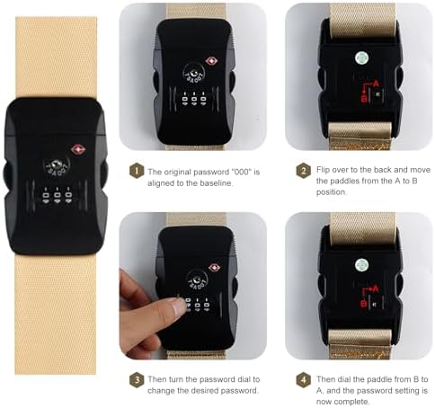 Veki Travel Luggage Straps for Suitcases, TSA Approved - Image 4