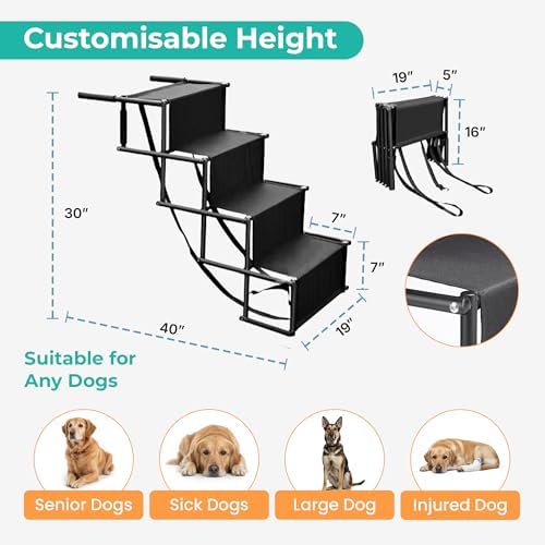 Dog Stairs for Car, Truck & SUV – Foldable Dog Steps for Small & Large Dogs - Image 2