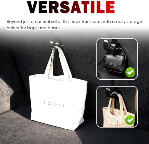2PCS Double Car Umbrella Hook, Versatile Car Umbrella Holder as Cars Purse Hook - Image 6