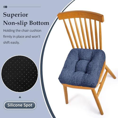 downluxe Chair Cushions for Dining Chairs 2 Pack, Tufted Indoor Chair Pads - Image 3