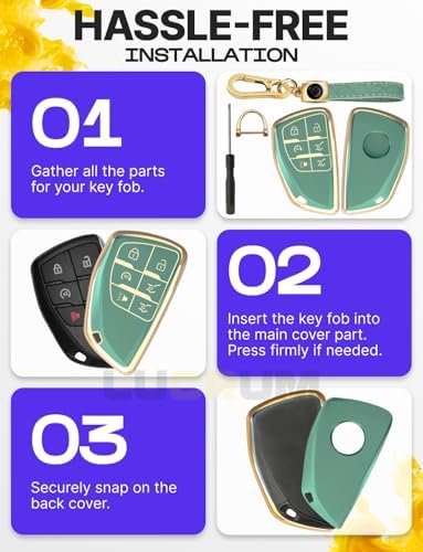 Lucrum Compatible with Chevy, Buick Key Fob Cover & Keychain - Image 6