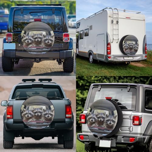 Animals Funny Raccoon Spare Tire Cover Waterproof Dust-Proof Spare Wheel Covers - Image 6