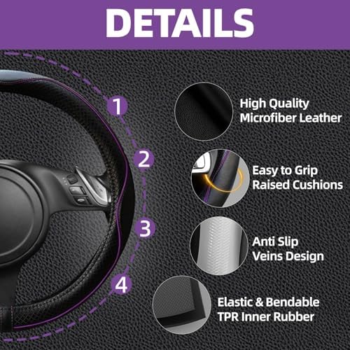 NBTEPEM 10 Pcs Car Floor Mats Full Set Car Accessories, Microfiber Leather - Image 2