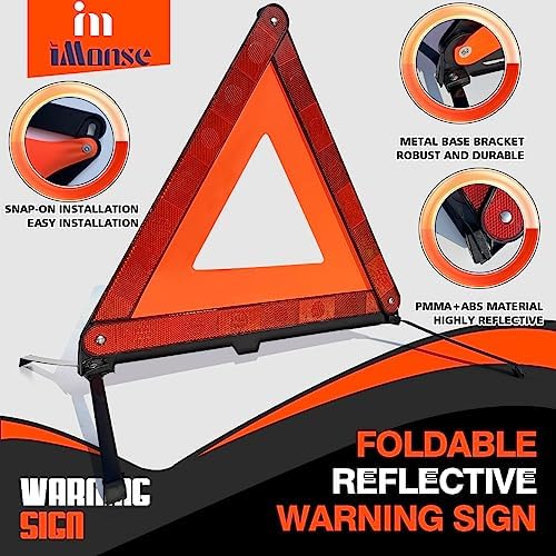 Emergency Roadside Reflective Triangles Warning Safety Kit - Image 5