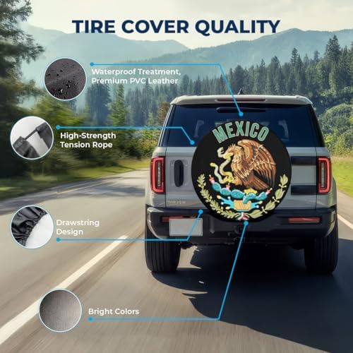 GENANY Mexico and Eagle Thick PVC Leather Spare Tire Cover Size 16 - Image 4