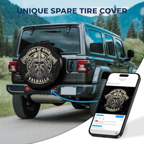 GENANY Viking Shield Art Thick PVC Leather Spare Tire Cover Size 14 - Image 2