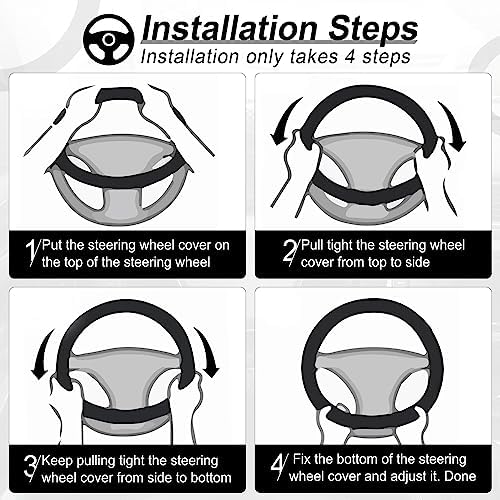 Alpmosn Elastic Stretch Steering Wheel Cover, Universal Interior Accessories - Image 4