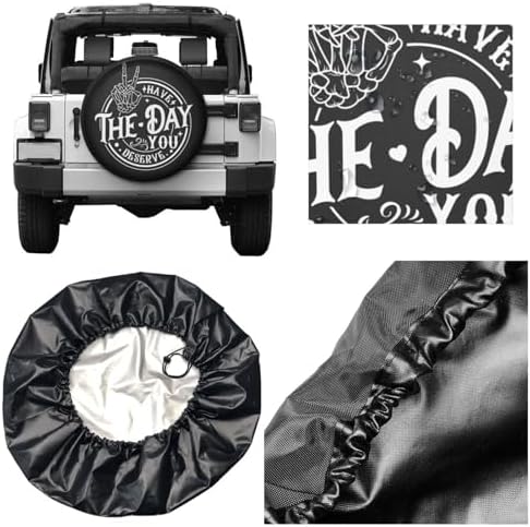 PVC Leather Spare Tire Covers for Trailers, Funny Have The Day You Deserve - Image 6