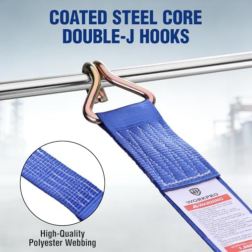 WORKPRO Ratchet Tie Down Straps, Fits - Image 5