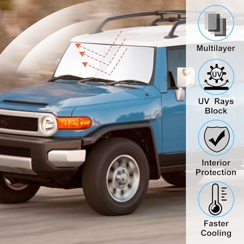 Windshield Sun Shade for 2007-2014 Toyota FJ Cruiser Sport Utility - Image 2