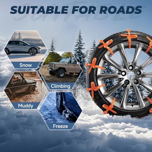 Universal Anti-Skid Snow Tire Chains, 2026 Upgraded Portable Emergency Non-Slip - Image 3