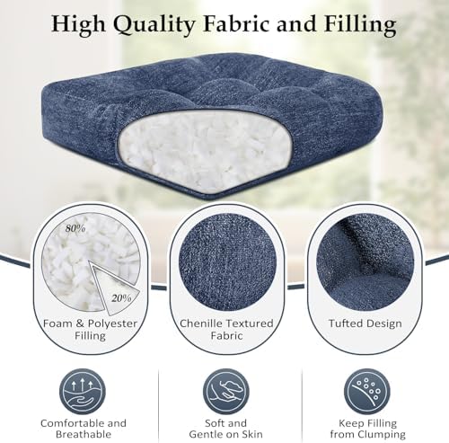 downluxe Chair Cushions for Dining Chairs 2 Pack, Tufted Indoor Chair Pads - Image 2