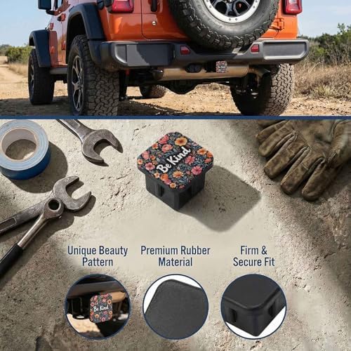 Be Kind Floral Tow Hitch Covers Heavy Duty Rubber Trailer Hitch Cover 2" - Image 3