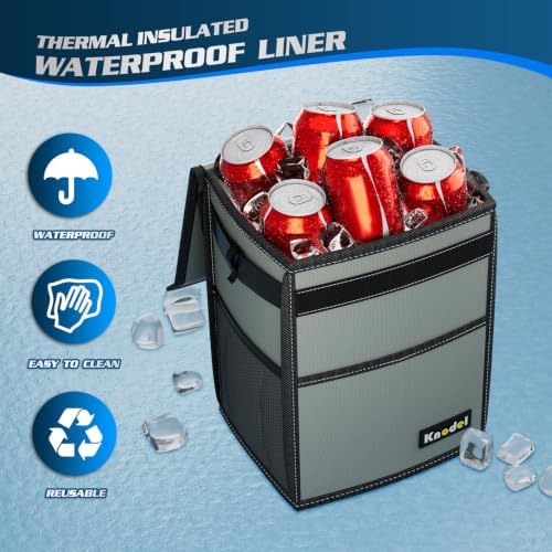 K KNODEL Car Trash Can with Lid, Car Garbage, Bin and Bag - Image 4