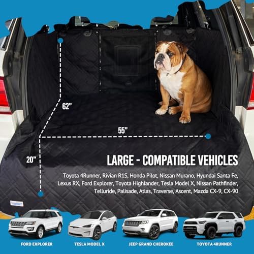 Bulldogology SUV Cargo Liner for Dogs 55"x82" Heavy Duty Complete Pet Trunk - Image 2
