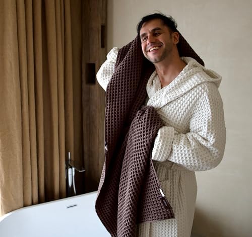 Luxury Organic Japanese Cotton Waffle Bath Towel | Thick, Quick Dry Bathroom - Image 2