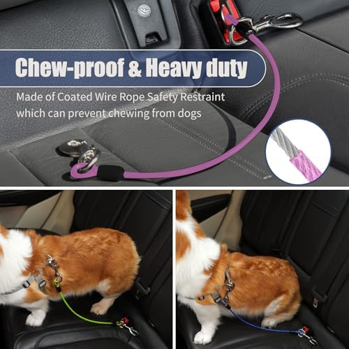 Dog Seat Belt Harness for Car, No Chew Tether Cable Vehicle Dogs Accessories - Image 5