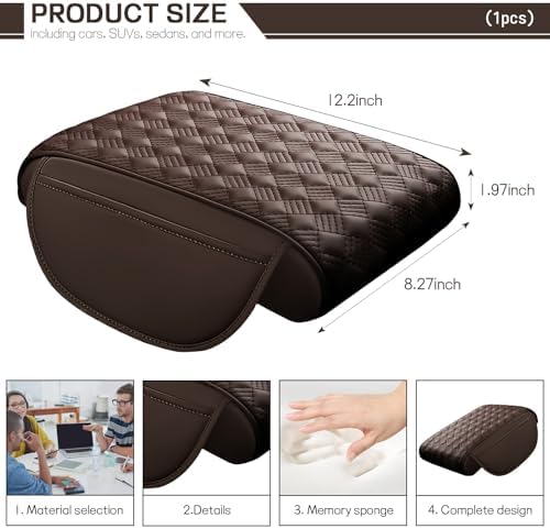 Car Armrest Cushion, 12.2"x8.3" Memory Foam Console Pad - Image 2