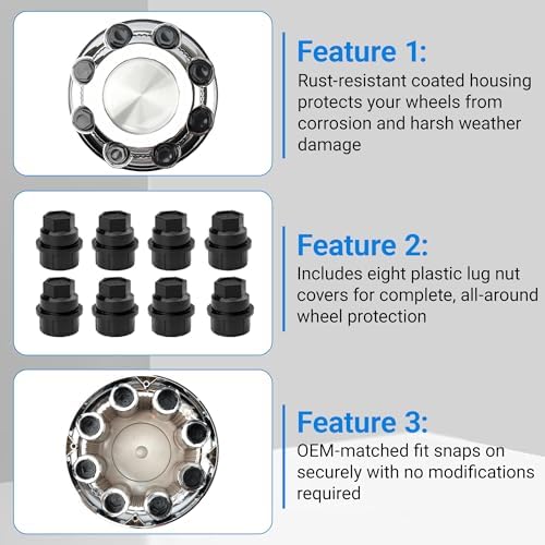 4PCS Wheel Center Hub Caps w/Lug Nut Covers - Image 7