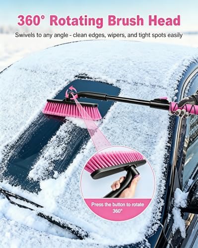 Pink 35" Snow Brush and Ice Scraper - Image 6