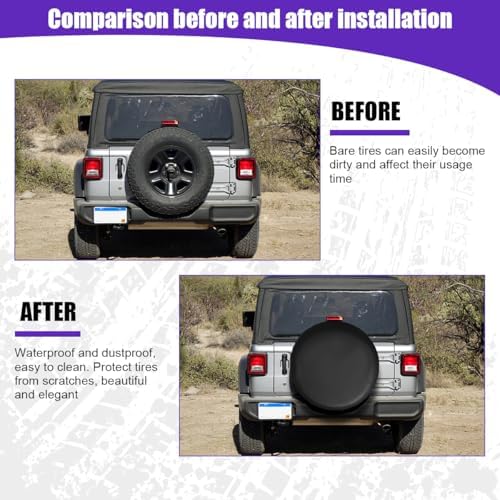 Car Spare Tire Cover, 15Inch Dustproof Waterproof Vehicle Spare Wheel Protectors - Image 4
