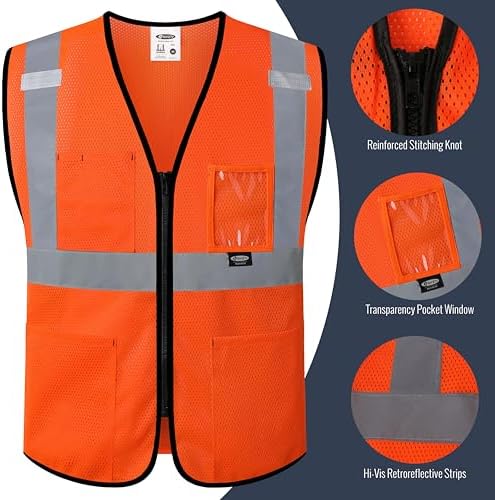 JKSafety Safety Vest for men women Hi Vis Vest - Image 3
