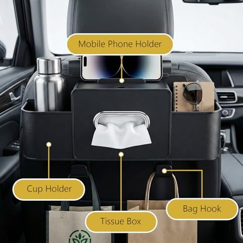 Backseat Car Organizer, 4 in 1 Multifunctional Car Back Seat Storage Organizer - Image 3