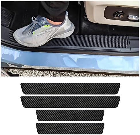 4Pcs Car Door Sill Protector, Sport Carbon Fiber Threshold Anti-Scratch Sticker by NHHC
