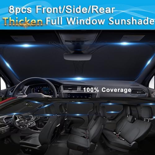 KMF 8pcs Thicken Sun Shades for Chrysler Pacifica 2017-2025 2026 Accessories - Image 6
