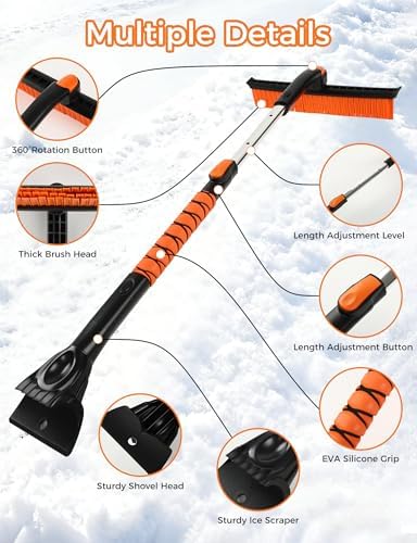 BFONS 41" Ice Scrapers for Car Windshieldand Extendable Snow Brush - Image 6