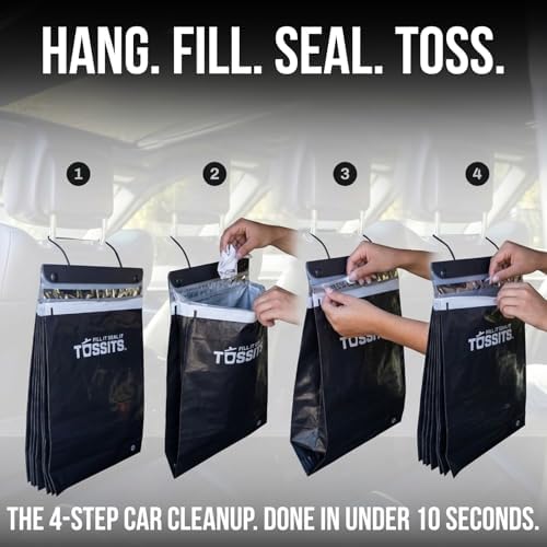 Tossits Hanging Car Trash & Garbage Bags, Disposable - Image 3
