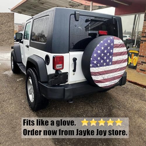 USA Flag Spare Tire Cover Waterproof PVC Leather - Image 5