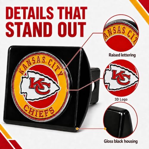 Kansas City Chiefs Trailer Hitch Cover - Image 4