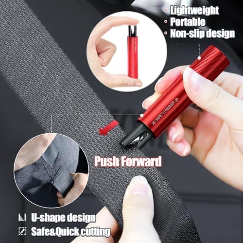 2 Pack Car Window Breaker and Seatbelt Cutter, Auto Rescue Tool, Safe Hammer - Image 3
