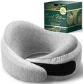 Proglobe Luxe Memory Foam Travel Pillow, Organic Cotton Cover, Light Gray by ProGlobe
