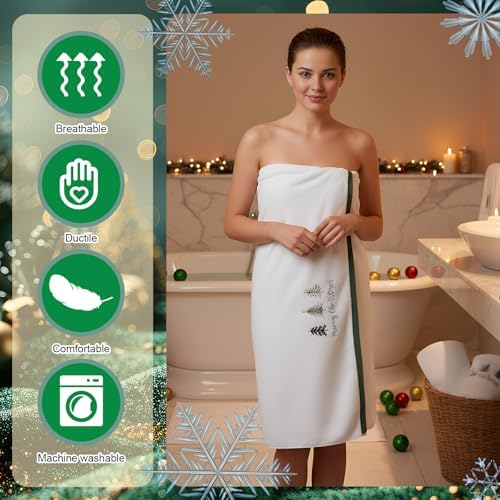 Peryiter 3 Pack Xmas Tree Decorative Bath Towel Set - Image 6