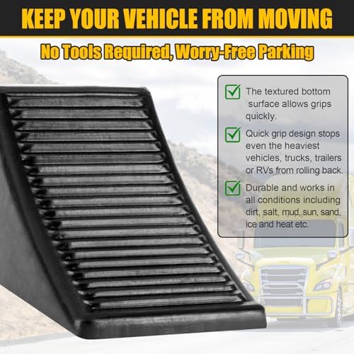 4 Pack Heavy Duty Wheel Chocks, Solid Rubber RV Wheel Chock - Image 3