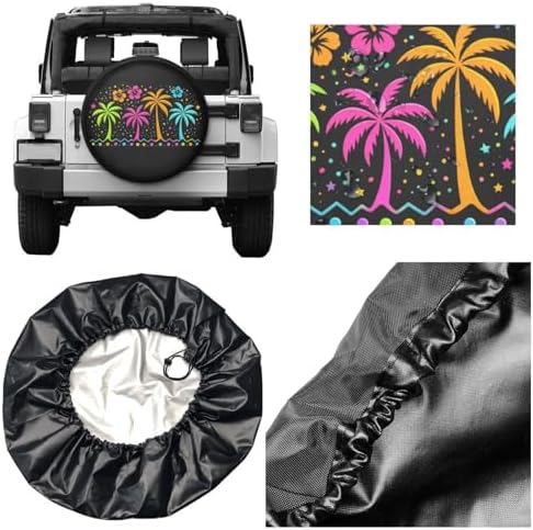 Spare Tire Cover，Tropical Palm Trees Camper Spare Tire Cover Waterproof Sun - Image 5
