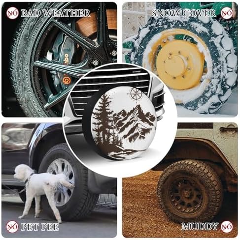 Camper Spare Tire Cover 14 Inch Mountains - Image 7