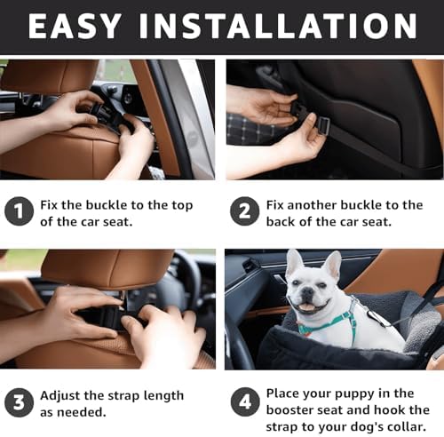 Oiilores Dog Car Seat for Small Dogs, Washable Pet Booster Seats for Car - Image 5