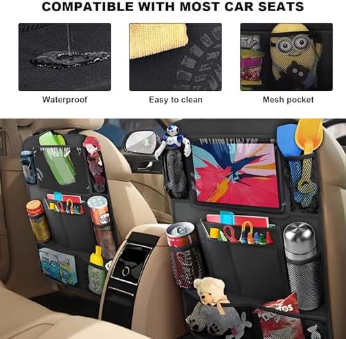 2PCS Car Backseat Organizer, Oxford Car Back Seat Protecter Kick Mat - Image 3