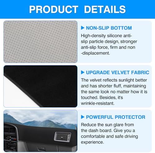 Autorder Dashboard Cover Mat for 1990-1995 Toyota 4Runner Pickup Truck - Image 6