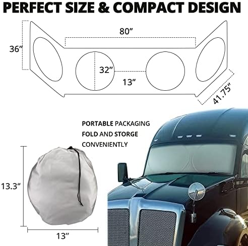 Semi Truck Sun Shade for Windshield and Side Windows | Upgrade 300T Semi Window - Image 4